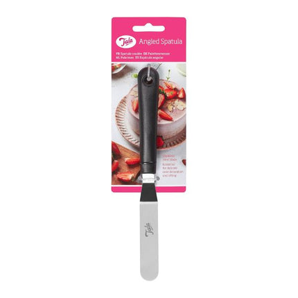 Packaged Tala small angled palette knife with a black handle and stainless steel offset blade