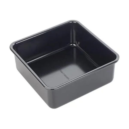 Black rectangular baking pan on a white background at napev gh