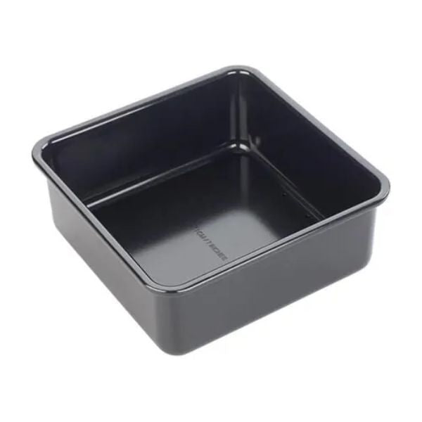 Black rectangular baking pan on a white background at napev gh