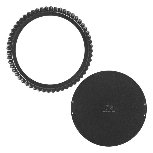 Two black metal rings on a white background
