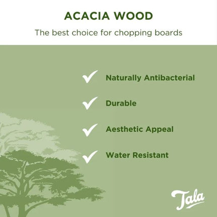 Tala Round Board w Groove in Lacquered Acacia - 309x309x15mm at Napev GH