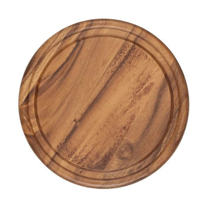 Tala Round Board w Groove in Lacquered Acacia - 309x309x15mm at Napev GH