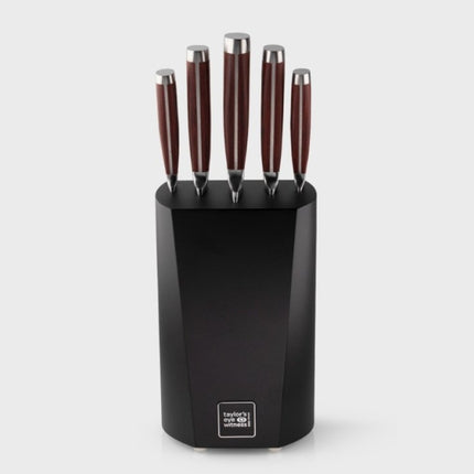 Taylor's Eye Witness Hexham Five Piece Pakkawood Knife Block Set at Napev GH