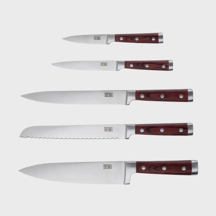 Taylor's Eye Witness Hexham Five Piece Pakkawood Knife Block Set at Napev GH