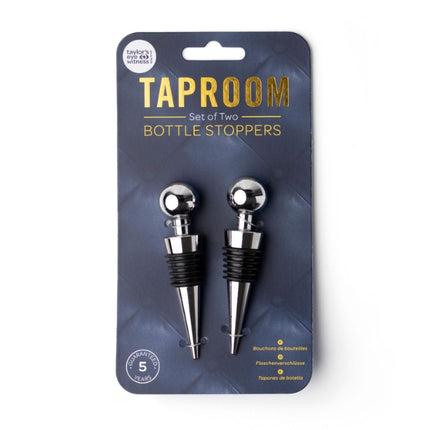 Taylor's Eye Witness Taproom Two Piece Chrome Ball Bottle Stopper Set at Napev GH