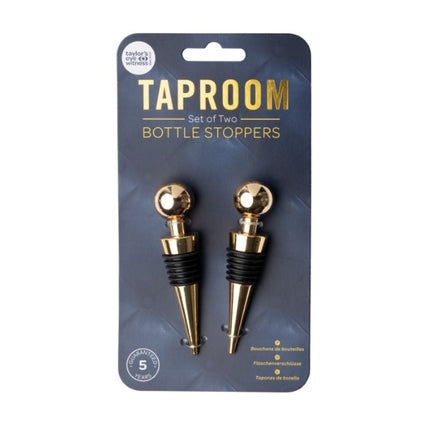Taylor's Eye Witness Taproom Two Piece Gold Ball Bottle Stopper Set at Napev GH
