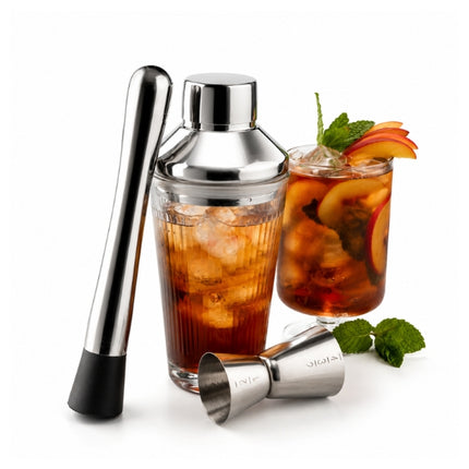 Taylor's Eye Witness Three piece Cocktail Set - Reeded Glass Cocktail Shaker, Jig at Napev GH