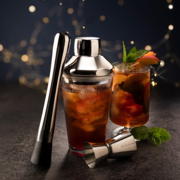 Taylor's Eye Witness Three piece Cocktail Set - Reeded Glass Cocktail Shaker, Jig at Napev GH