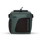 Thermos Radiance 17L green and black insulated family cool bag with front zip pocket, shoulder strap and side mesh pocket.