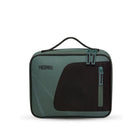 Thermos Radiance 4L insulated lunch bag in green and black, with a carry handle, double-zip closure and zippered front pocket.