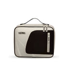 Thermos Sandstone Radiance 4L insulated lunch bag in beige and black, with a carry handle and zippered front pocket.