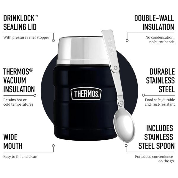Thermos Steel King Food Flask 0.47Litre Blue at Napev GH