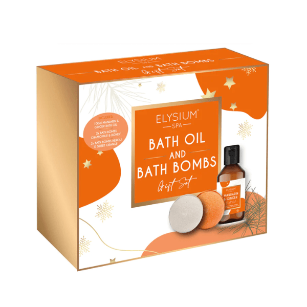 Elysium SPA Kisses Bath Oil w/Bath Bomb - Mandarin & Ginger Gift at Napev GH