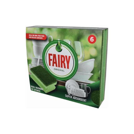 Fairy Dual Sponge Scourer With Crystals | Pack of 6 | Napev