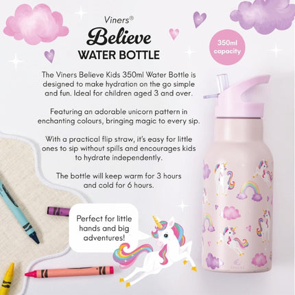 Viners Believe Water Bottle Flip Straw 350ml at Napev GH
