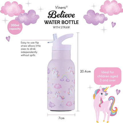 Viners Believe Water Bottle Flip Straw 350ml at Napev GH