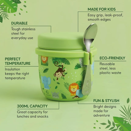 Viners Jungle Food Flask With Spoon 300ml at Napev GH