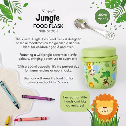 Viners Jungle Food Flask With Spoon 300ml at Napev GH