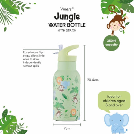 Viners Jungle Water Bottle Flip Straw 350ml at Napev GH
