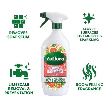 Zoflora Power Bathroom Cleaner Caribbean Grapefruit & Lime 800ml at Napev GH