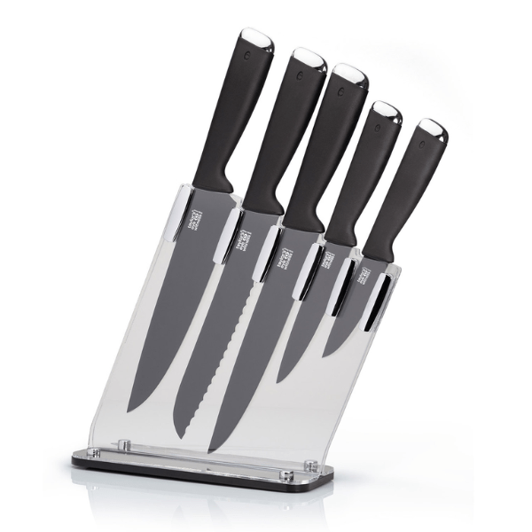 Taylors Eye Witness Juno Chrome 5 Pcs Knife Block Set napev