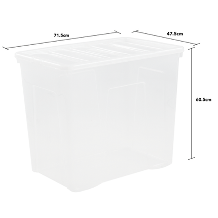 Wham Crystal Clear Box & Lid 160L | General StorageWham Crystal Clear Box & Lid 160L | General Storage