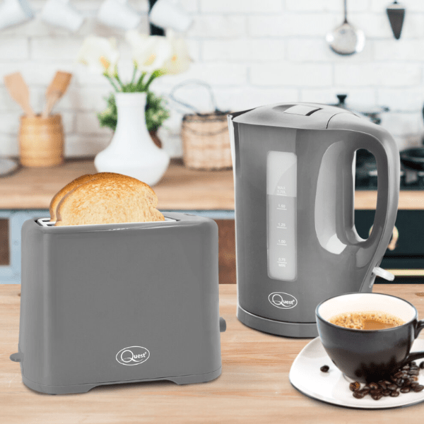 Quest Modern Grey Kettle & Toaster Set / 1.7L | Napev GH
