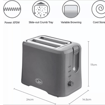 Quest 2 Slice Toaster 34889 - Grey | Napev