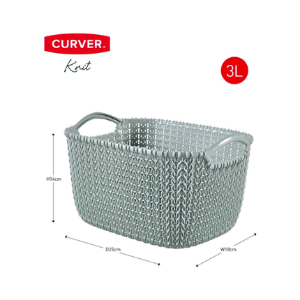 Curver Knit Rectangular Basket 3L Blue | Napev
