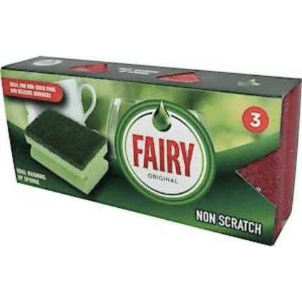 Fairy Dual Sponge Scourer With Crystals | Pack of 3 | Napev